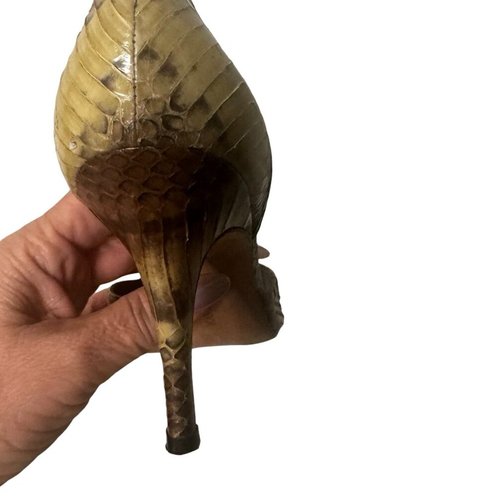 Manolo Blahnik Brown/Green Python D’Orsay Heels –… - image 8